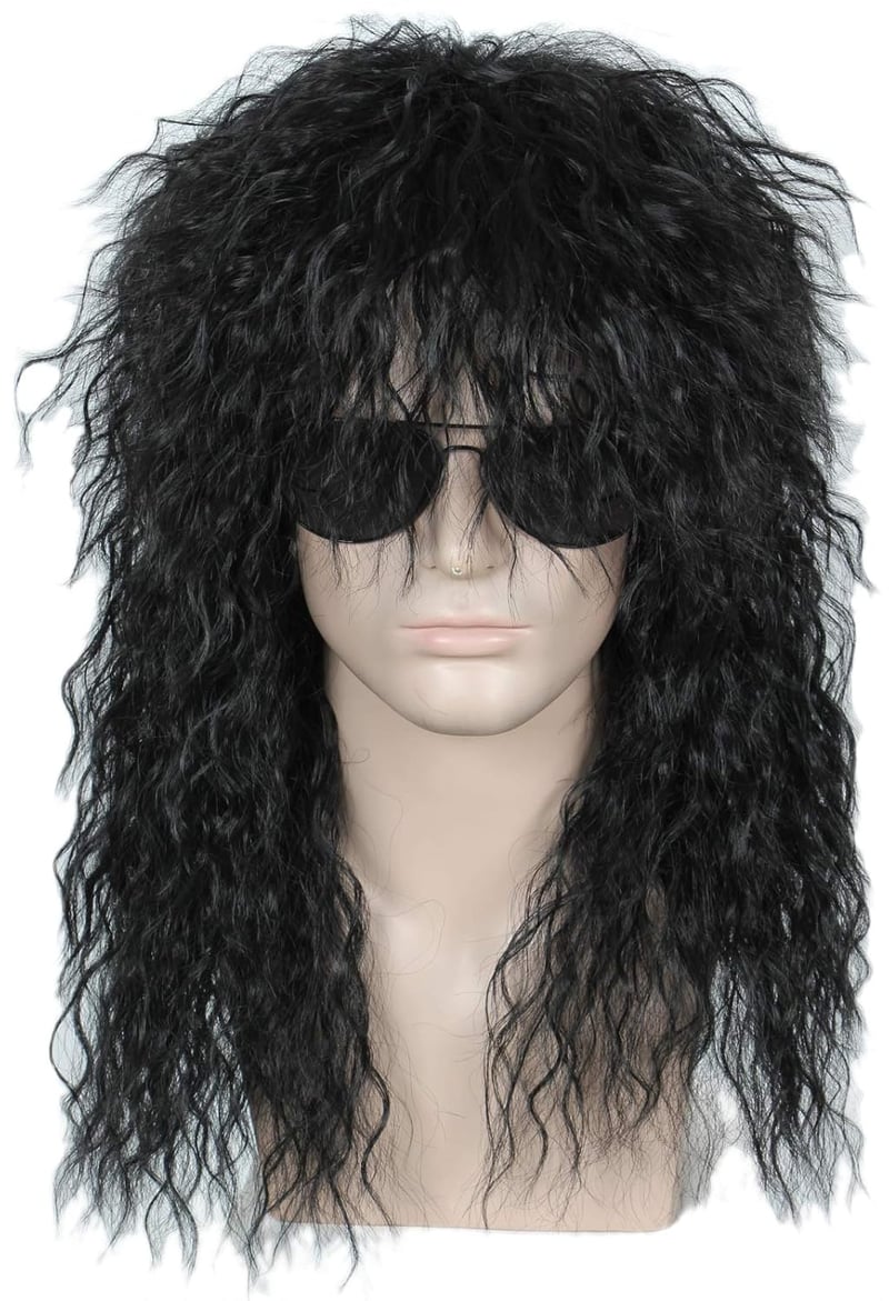 Linfairy hosszú afro paróka uniszex jelmez cosplay disco fekete