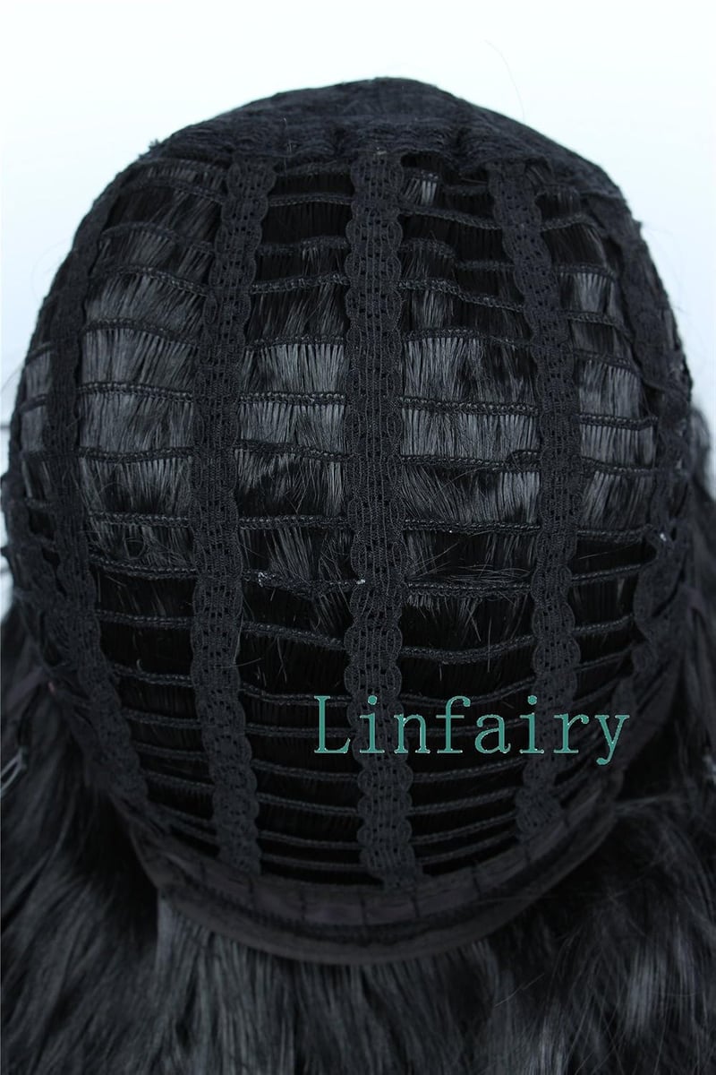 Linfairy hosszú afro paróka uniszex jelmez cosplay disco fekete