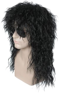 Linfairy hosszú afro paróka uniszex jelmez cosplay disco fekete 3