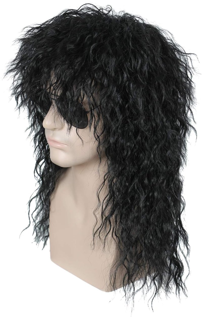 Linfairy hosszú afro paróka uniszex jelmez cosplay disco fekete