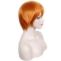 Linfairy Rövid Narancssárga Paróka Halloween Jelmez Cosplay Női Farsang Hajak 2