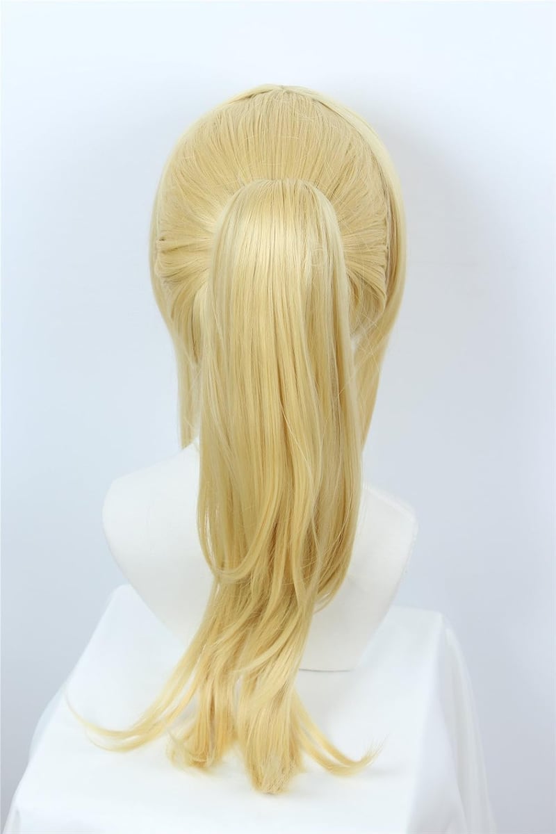 Linfairy Szőke Női Paróka Jelmez Cosplay + 50 cm Farok