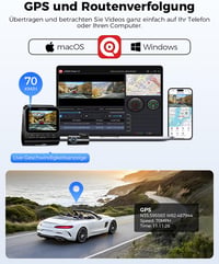 LINGDU V620 Autós Menetrögzítő Kamera 4K Elöl 1080P Hátul, 2.4" IPS WiFi Dash Cam 64GB SD Kártyával, Éjjellátó GPS 170° Széles 4