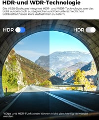 LINGDU V620 Autós Menetrögzítő Kamera 4K Elöl 1080P Hátul, 2.4" IPS WiFi Dash Cam 64GB SD Kártyával, Éjjellátó GPS 170° Széles 5