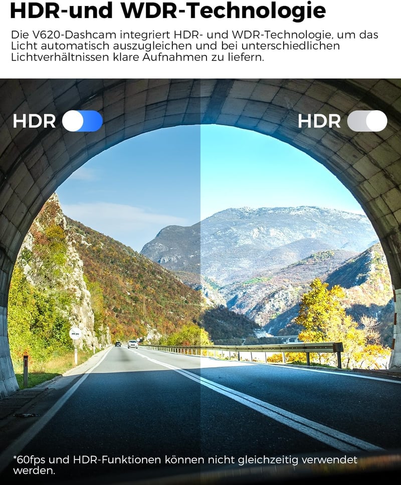 LINGDU V620 Autós Menetrögzítő Kamera 4K Elöl 1080P Hátul, 2.4" IPS WiFi Dash Cam 64GB SD Kártyával, Éjjellátó GPS 170° Széles