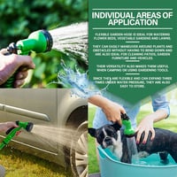 LINGKY Flexibilis Kerti Locsolótömlő 7,5m - Nyújtható Öntözőcső 7 Funkciós Szórófejjel, Kertöntözéshez, Autómosáshoz, Kisállatfürdetéshez, Z 7
