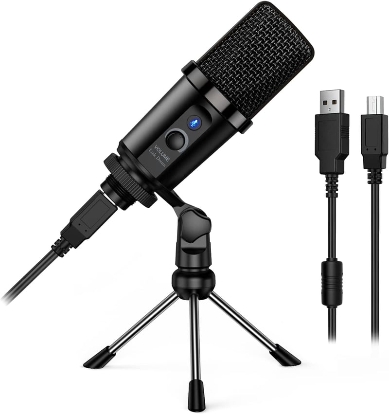 Link Dream DM19 USB kondenzátor mikrofon, kardioid, állvánnyal, némítógombbal