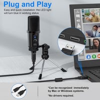 Link Dream DM19 USB kondenzátor mikrofon, kardioid, állvánnyal, némítógombbal 5