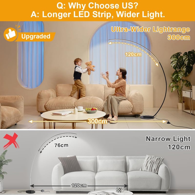 Linkenail LED ívlámpa 25W dimmelhető távirányítóval, 3 színhőmérséklet