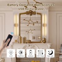 Linkenail USB-s fali lámpa távirányítóval, 6000mAh, 350° forgatható, 2 db 4