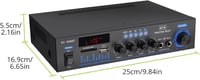 LiNKFOR Sztereó Bluetooth HiFi audio erősítő FM rádióval, MP3 USB SD lejátszóval, hordozható otthoni vagy autós erősítő LED kijelzővel 8