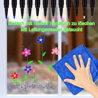 Linkgood Kriedové fixky na tabuľu a okná, 12 ks, zmývateľné kriedové značkovače na biele tabule, sklo, školské a domáce použitie, 1 mm tenký hrot 6