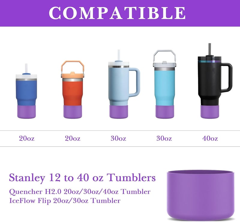 Linkidea 2 db Palack Hüvely Stanley Quencher H2.0 IceFlow Flip Lila Szilikon