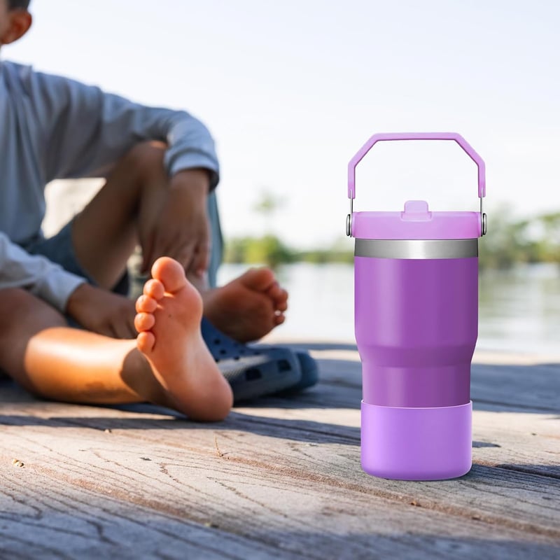Linkidea 2 db Palack Hüvely Stanley Quencher H2.0 IceFlow Flip Lila Szilikon