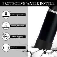 Linkidea Szilikon Kulacsvédő Szett - Hydro Flask Kompatibilis Aljvédő 12-24oz Méretekhez - Ütésálló Palackvédő Borítás, 2db, Fekete 4