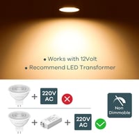 Linkind GU5.3 LED izzó 3.4W 2700K meleg fehér MR16 12V 5db 6