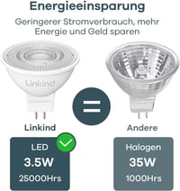 Linkind 12V LED Spotlámpa GU5.3 3.4W MR16 Semleges Fehér 4000K 5db 2