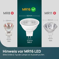 Linkind 12V LED Spotlámpa GU5.3 3.4W MR16 Semleges Fehér 4000K 5db 6