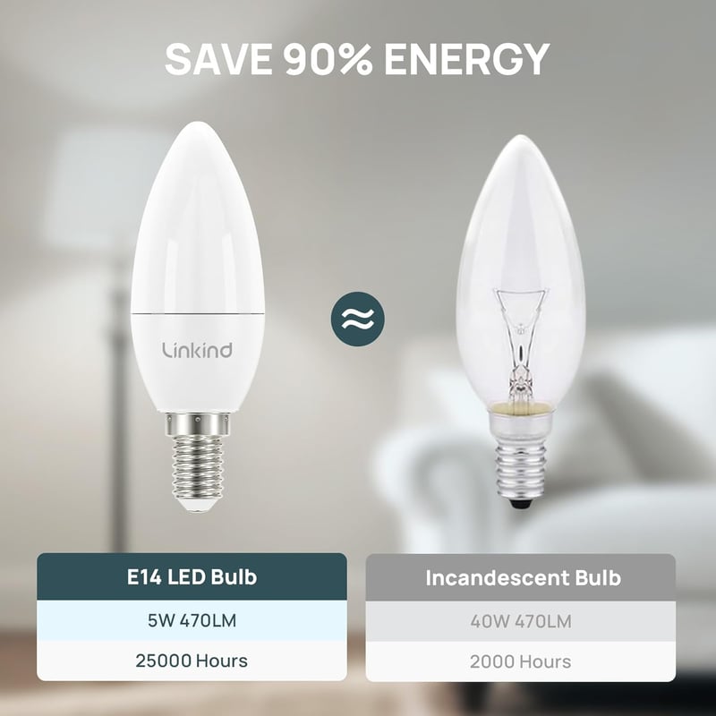 Linkind B35 LED izzó meleg fehér E14 foglalat