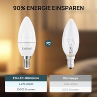 Linkind B35 LED izzó meleg fehér E14 foglalat 5