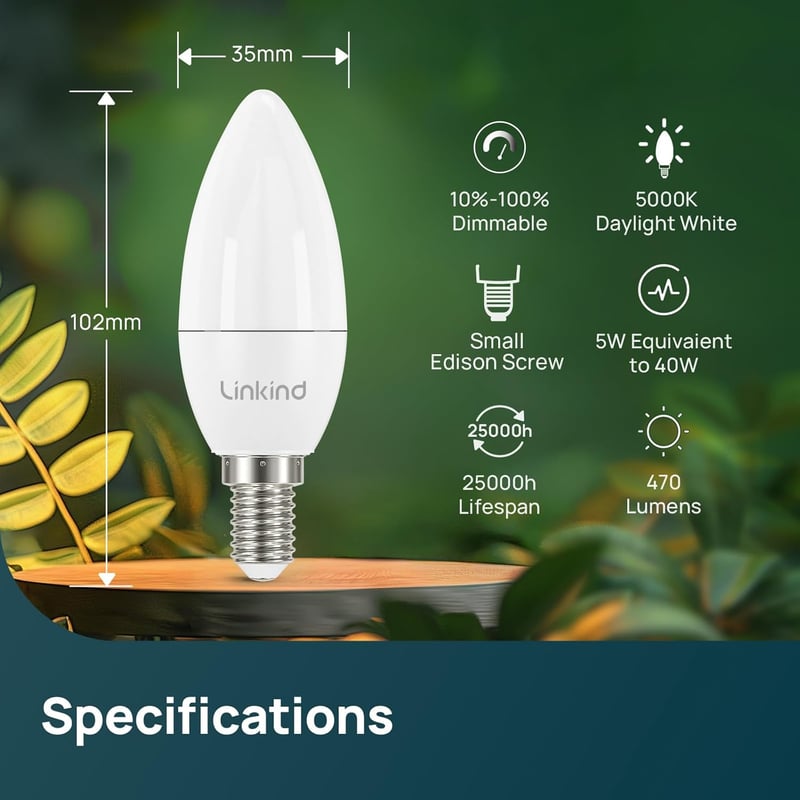 Linkind B35 LED izzó meleg fehér E14 foglalat