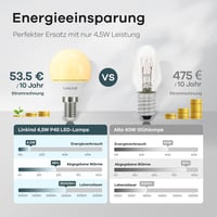 Linkind E14 Dimmelhető LED Izzó 4.2W Meleg Fehér 2700K - 40W Helyettesítő G45 Csepp Alakú Energiatakarékos Lámpa 470lm Csillárhoz - 3db Csom 3