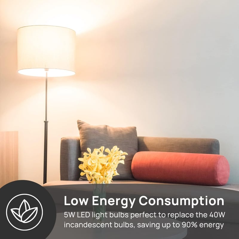 Linkind E14 LED Gömb Izzó, 5.2W (40W Ekvivalens), 3000K Meleg Fehér, 470lm, Energiatakarékos P45 Kisgömb, 15000 Órás Élettartam, 6 Darabos C