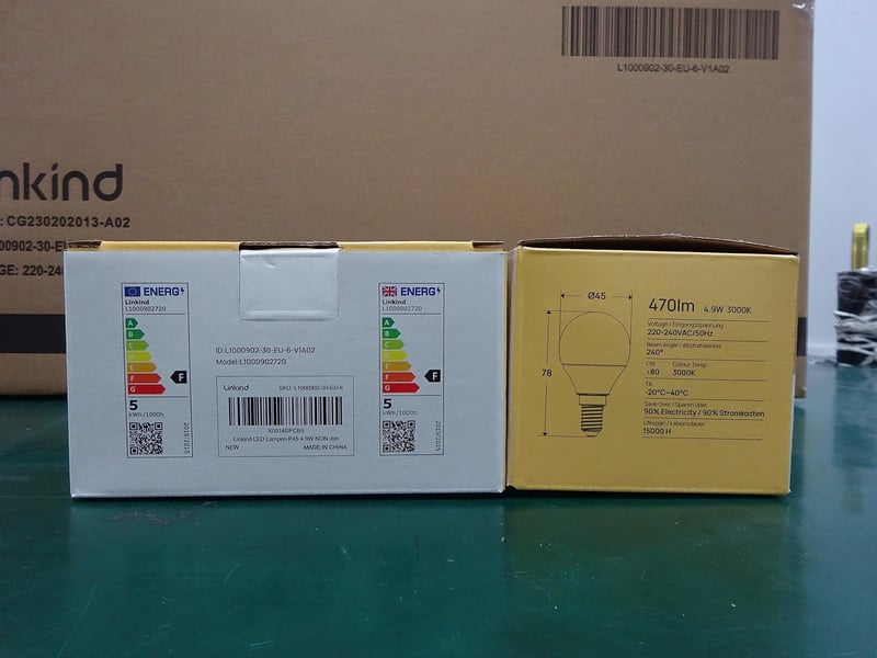 Linkind E14 LED Gömb Izzó, 5.2W (40W Ekvivalens), 3000K Meleg Fehér, 470lm, Energiatakarékos P45 Kisgömb, 15000 Órás Élettartam, 6 Darabos C