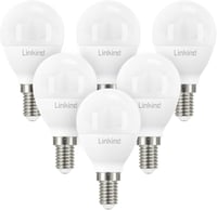 Linkind E14 LED Izzó 7.2W, 60W Helyettesítő, 2700K Meleg Fehér, P45/G45 Csepp Alakú, 806 Lumen, 6 Darabos Csomag 1