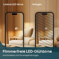 Linkind E14 LED Izzó 7.2W, 60W Helyettesítő, 2700K Meleg Fehér, P45/G45 Csepp Alakú, 806 Lumen, 6 Darabos Csomag 4