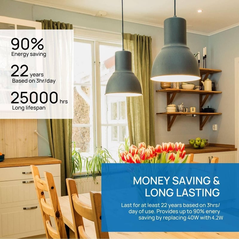 Linkind E27 Dimmelhető LED Gömb Izzó, 4.2W, 40W Helyett, 2700K Meleg Fehér, 470 Lumen, Energiatakarékos P45/G45 Lámpa, 6 db Csomag