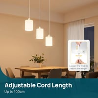 Linkind E27 függőlámpa textil kábellel, 100 cm állítható, fehér függesztékes lámpatest 3