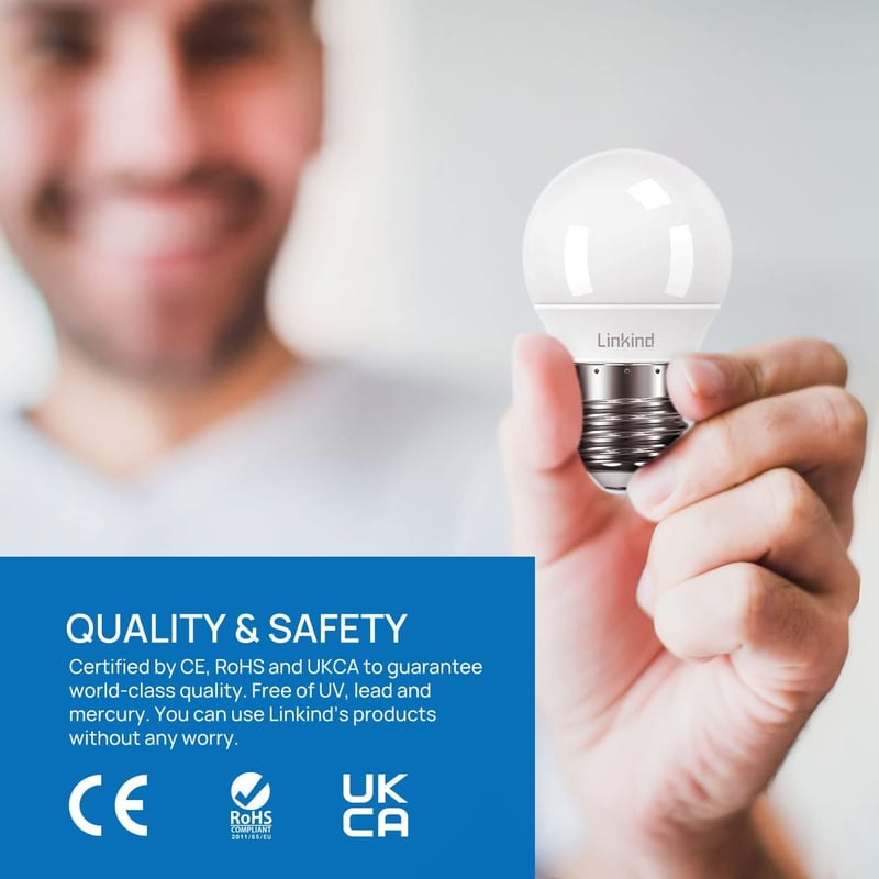 Linkind E27 LED izzó 4,2W hideg fehér 6500K 470 lumen dimmer kompatibilis 6db