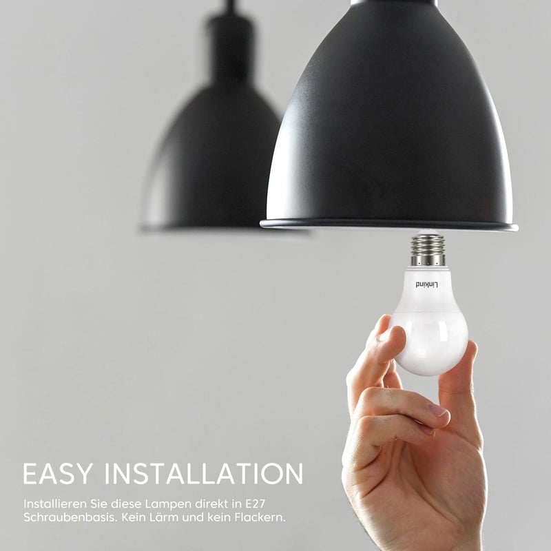 Linkind E27 LED Izzó 8W, 60W Helyettesítő, 5000K Hideg Fehér, 840lm, 220° Szórási Szög, Energiatakarékos, Villódzásmentes, 6 Darabos Csomag