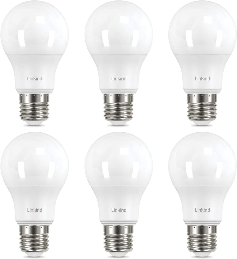 Linkind E27 LED Izzó 8W, 60W Helyettesítő, 5000K Hideg Fehér, 840lm, 220° Szórási Szög, Energiatakarékos, Villódzásmentes, 6 Darabos Csomag