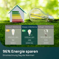 Linkind E27 Vintage LED Izzó, 3.8W=60W, 2700K Meleg Fehér, A Energiaosztály, 806 Lumen, 320° Szórási Szög, Átlátszó Üveg, 2 db 7