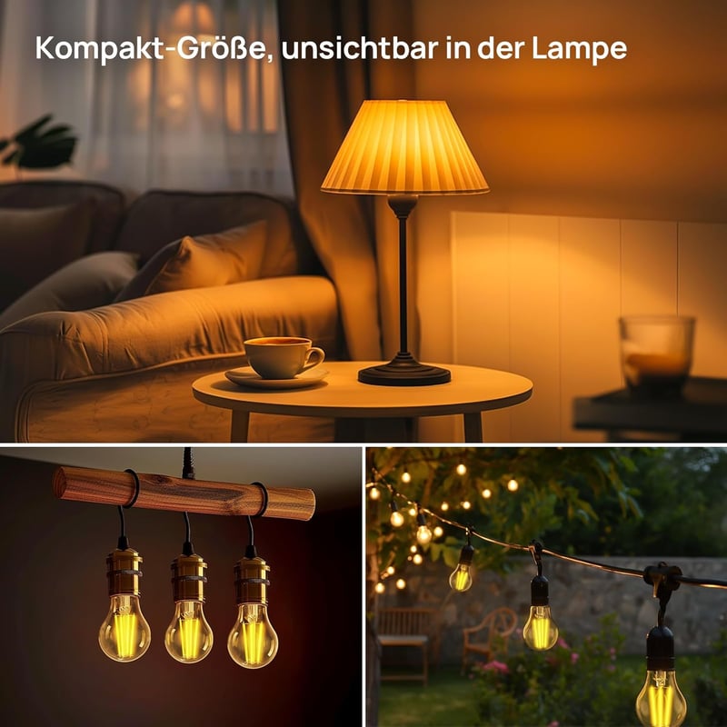 Linkind E27 Vintage LED Izzó, 3.8W=60W, 2700K Meleg Fehér, A Energiaosztály, 806 Lumen, 320° Szórási Szög, Átlátszó Üveg, 2 db