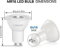 Linkind GU10 7W LED izzó meleg fehér fényforrás 5