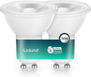 Linkind GU10 LED žarulja 2W (zamjena za 50W), 4000K prirodna bijela, energetska klasa A, 360 lumena, kut svjetlosnog snopa 36°, nije prigušiva, 2 komada