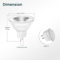 Linkind GU5.3 LED Spotlámpa, 5W, 520 Lumen, 5000K Nappali Fehér, 36° Szögű, 12V, Energiatakarékos MR16 Izzó, Beltéri Használatra, 5 Darabos  8
