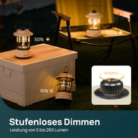 Stmievateľná LED kempingová lampa Linkind, 2 farby svetla, retro dizajn na batérie, výdrž 200 hodín, vodoodolnosť IPX4, prenosná, vhodná na kempovanie a turistiku 5