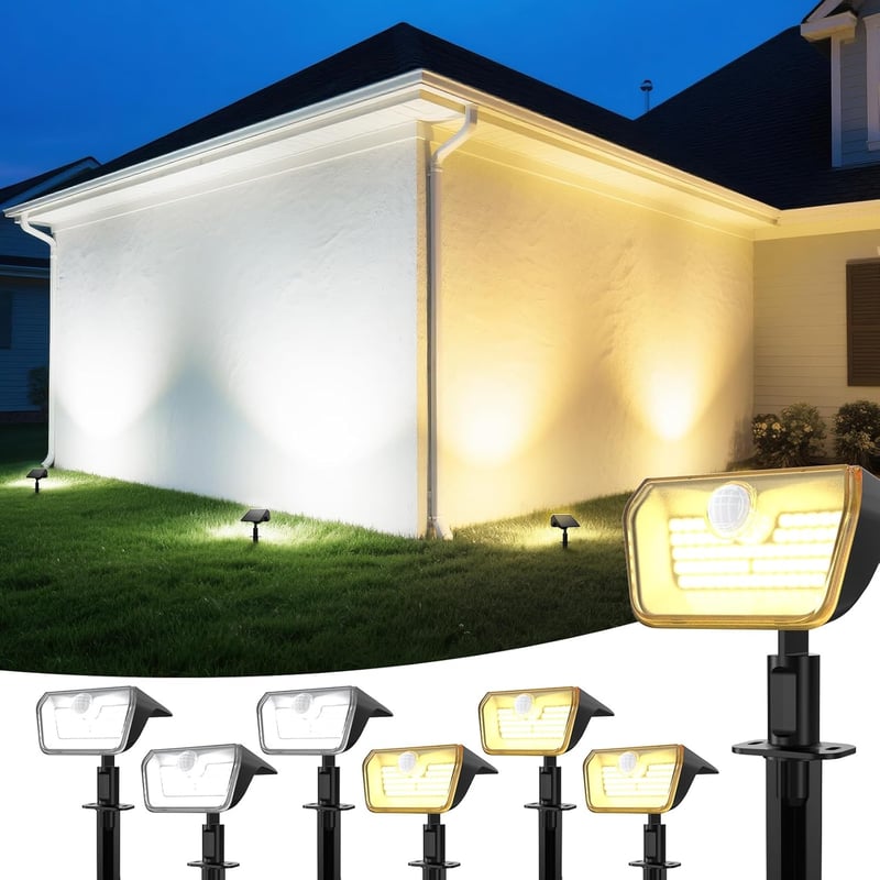 Linkind napelemes mozgásérzékelős kültéri lámpa 60 LED meleg/hideg fehér 800lm IP67
