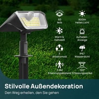 Linkind napelemes mozgásérzékelős kültéri lámpa 60 LED meleg/hideg fehér 800lm IP67 3