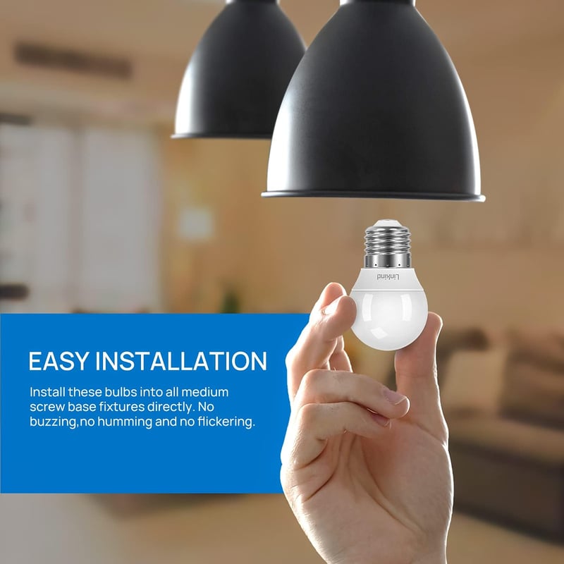 Linkind P45 E27 LED Izzó 7.5W, 60W Helyettesítő, 806lm Meleg Fehér 2700K, 220° Szórási Szög, Beltéri Világítás, 6 Darabos Csomag