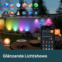 Solárne záhradné reflektory Linkind SL5C Smart RGB, 4 ks – Ovládanie cez aplikáciu, 16 miliónov farieb, vodoodolnosť IP65, vonkajšie osvetlenie chodníkov a príjazdových ciest 5