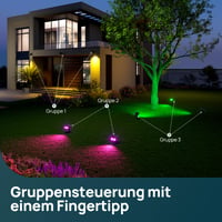 Solárne záhradné reflektory Linkind SL5C Smart RGB, 4 ks – Ovládanie cez aplikáciu, 16 miliónov farieb, vodoodolnosť IP65, vonkajšie osvetlenie chodníkov a príjazdových ciest 3