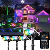 Solárne záhradné reflektory Linkind SL5C Smart RGB, 4 ks – Ovládanie cez aplikáciu, 16 miliónov farieb, vodoodolnosť IP65, vonkajšie osvetlenie chodníkov a príjazdových ciest 1