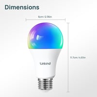 Linkind Smart RGBTW LED izzó E27 WiFi Alexa 4db szett, 1800-6500K színváltó okos lámpa 9