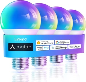 Linkind Matter Smart RGBTW LED izzó E27, 9W, 806 lm, 1800-6500K - 4 db
