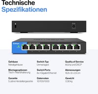 Linksys LGS108-EU 8 portos Gigabit hálózati switch fém házban 6